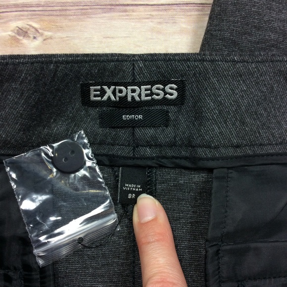❗️SOLD❗️Express Editor Gray Slim Flare Dress Pants - Picture 8 of 8